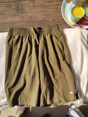 Russell Athletic Olive Green Camo Training Shorts 966